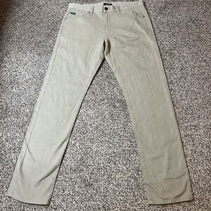 RVCA Daggers Slim Straight Fit Pants Men's Size 33 x 32 Khaki Tan Chino Twill 5-